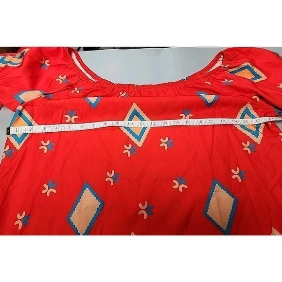 Geo, Aztec Boho Print Off Shoulder Blouse XL - Picture 7 of 9